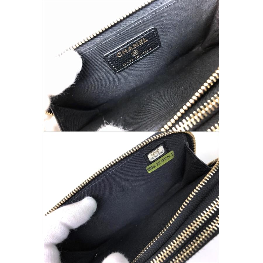 CHANEL 値下げ シャネル ラインストーン ラウンドジップ トリプル  