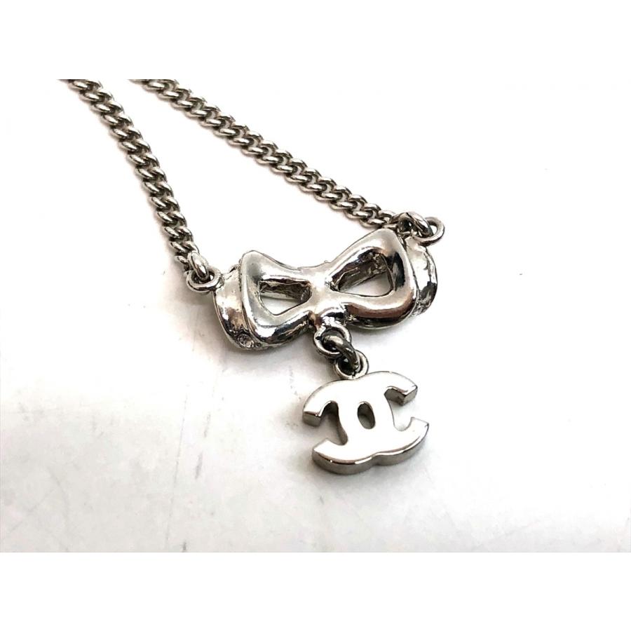 CHANEL シャネル ココマーク ラインストーン ネックレス リボン CHANEL シャネル ココマーク ラインストーン ネックレス リボン