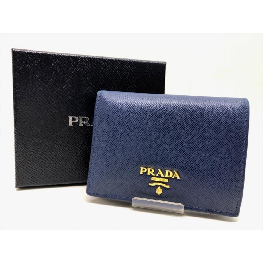 PRADA プラダ サフィアーノ レザー コンパクトウォレット 二つ折り 