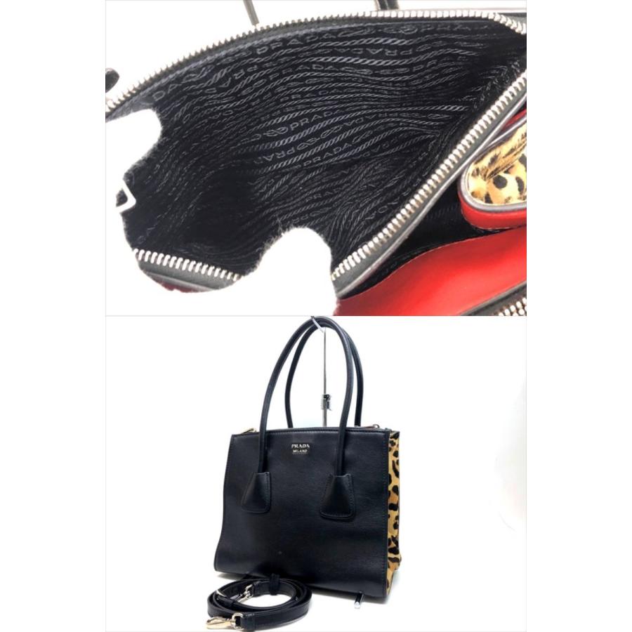 PRADA（プラダ） レオパード レザー 2WAY ハンドバッグ トートバッグ
