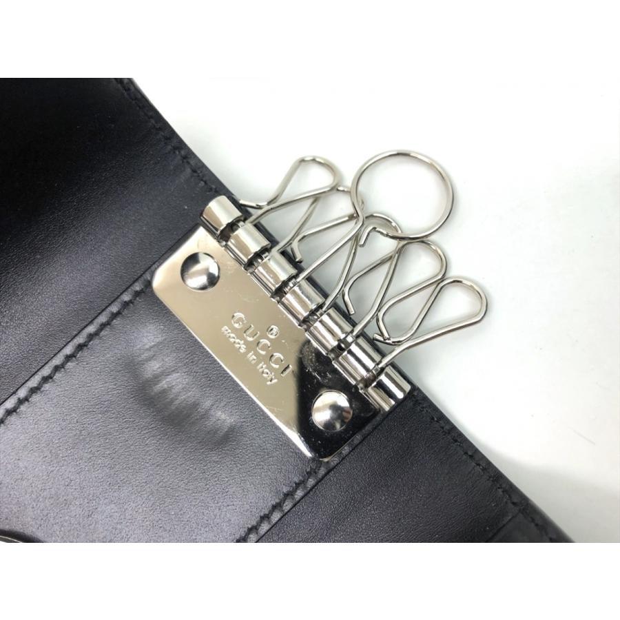 【漆黒の美】　GUCCI　キーケース 6連 グッチシマ GG型押し レザー　黒 GUCCI（グッチ） グッチシマ GG 6連 キーケース 型押し エンボス
