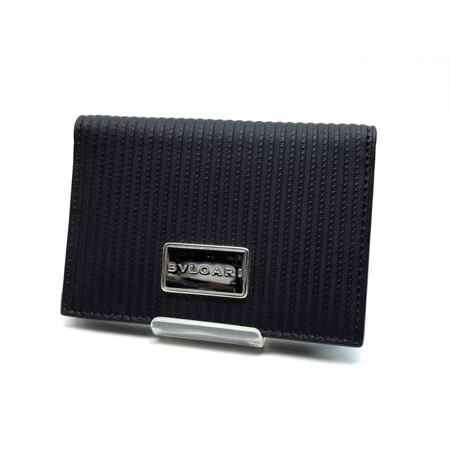 人気スポー新作 美品 黒 型押し 名刺入れ カードケース ミレリゲ ブルガリ Bvlgari Bvlgari ブルガリ ミレリゲ カードケース 名刺入れ 黒 美品 ロゴプレート 9276 ビジネス レザー メンズ 財布 帽子 ファッション小物