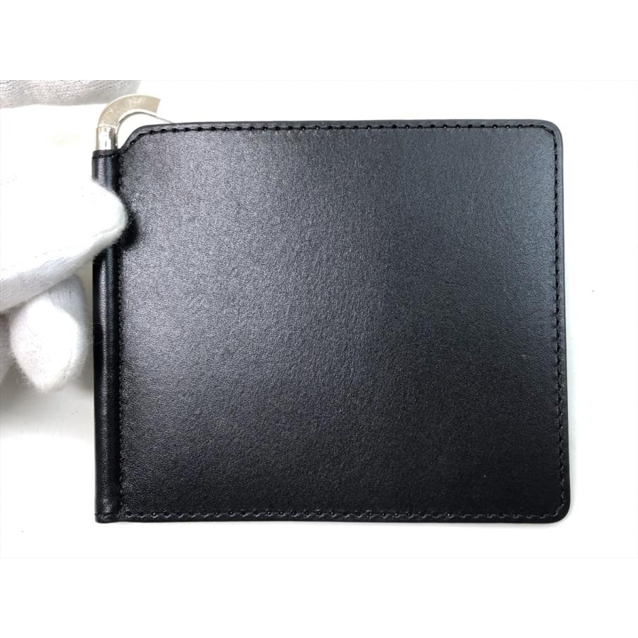 【新品】デルヴォー レザー 三つ折り財布 マネークリップ ブラック 新品】デルヴォー レザー 三つ折り財布 マネークリップ ブラック
