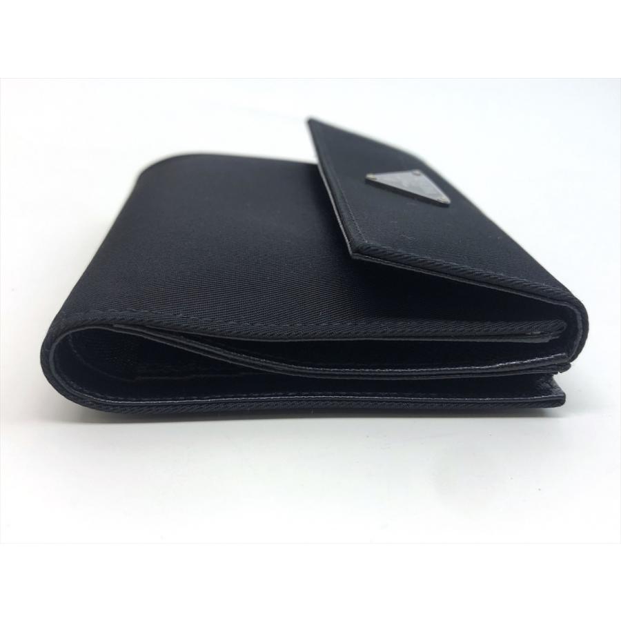 PRADA プラダ Wホック 財布 ナイロン 外観美品 コンパクト 三角 