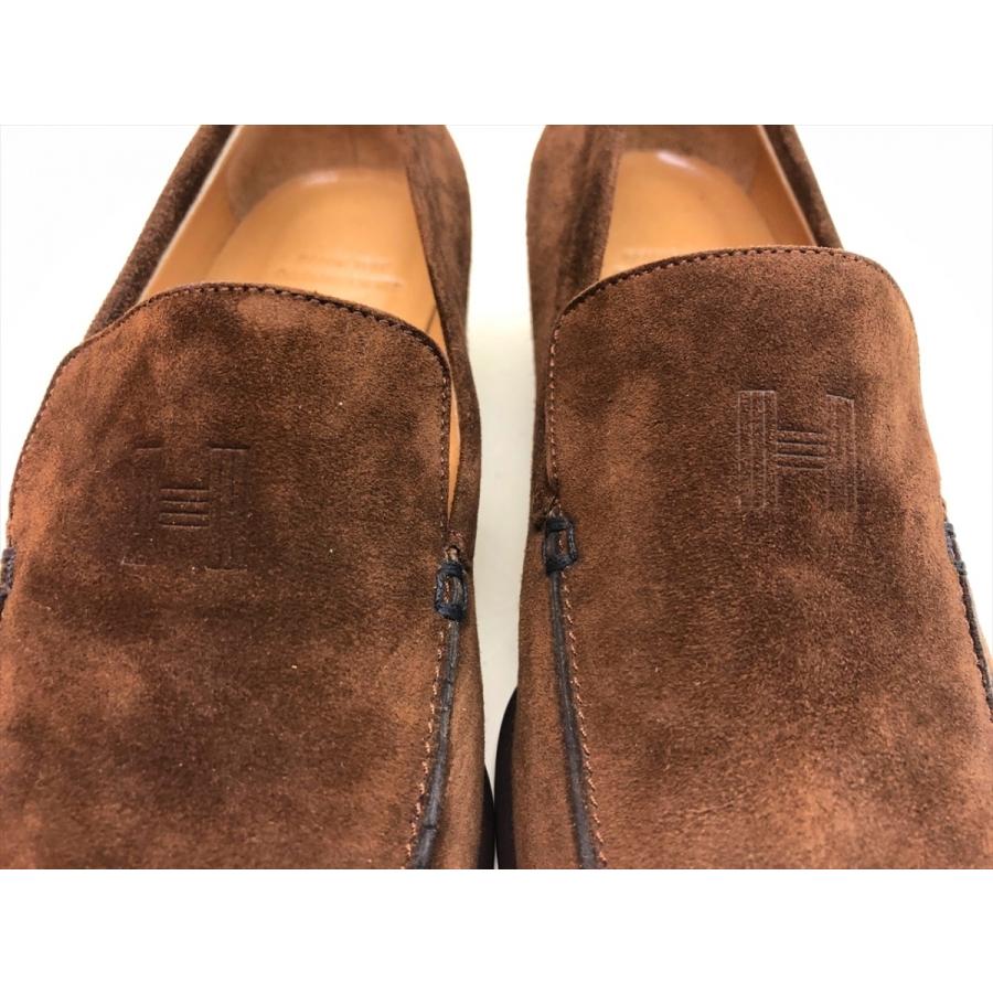 HERMES エルメス Hマーク スエード ローファー モカシン 靴