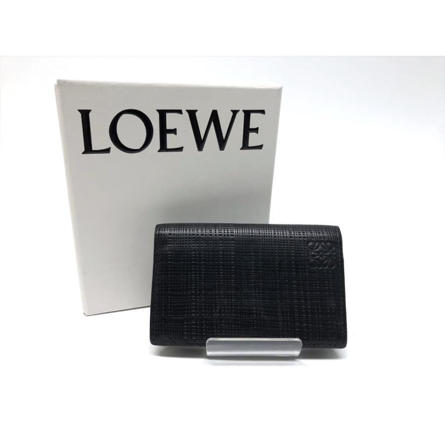 破格値下げ Loewe ロエベ リネン アナグラム カードケース 名刺入れ メンズ 101m97 良好品 黒 名刺入れ カードケース アナグラム リネン アナグラム ロエベ Loewe 財布 帽子 ファッション小物 Hermandad Estrella Org