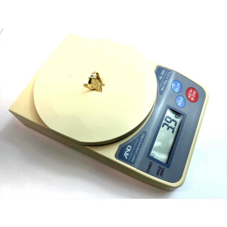 K18 18金 バタフライモチーフ 蝶々 リング 金細工 美品 3.8g