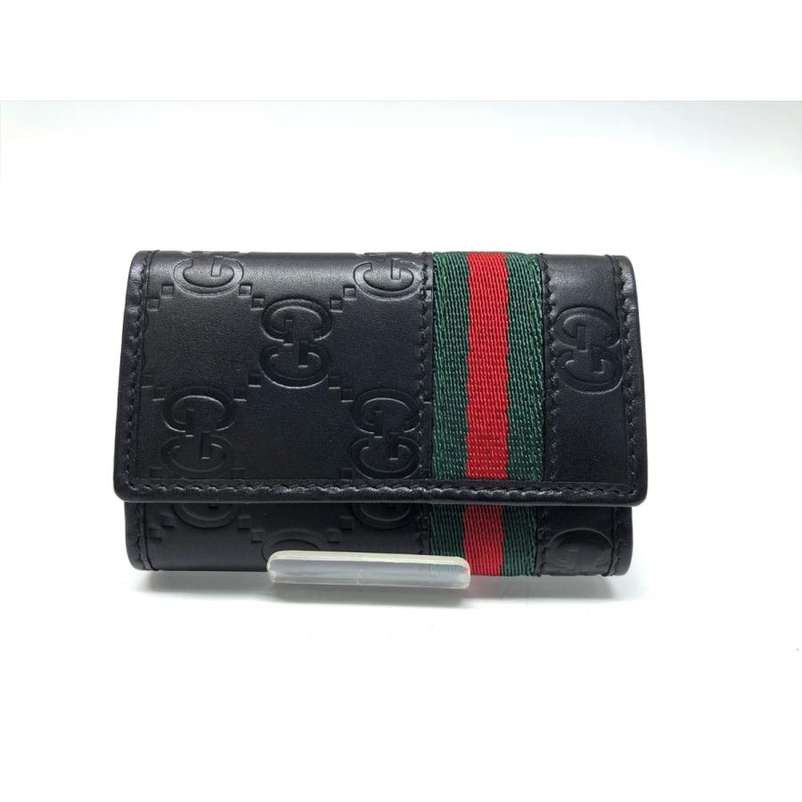 安い ショップ 正規品 Gucci グッチ シマ シェリー ｇｇ柄 6連 キーケース 型押し 黒 ブラック 美品 ファッション小物 お得なまとめ買い Artrwanda Rw