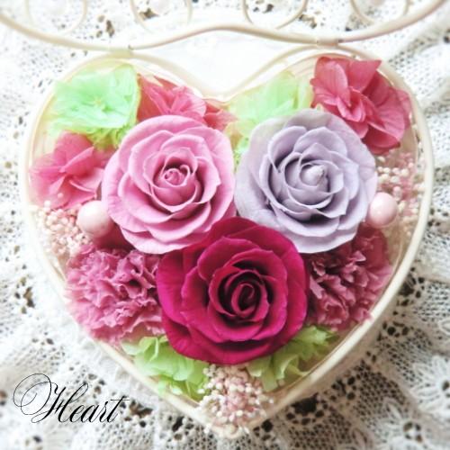 プリザーブドフラワー プレゼント ギフト 花 ハートアレンジ 誕生日