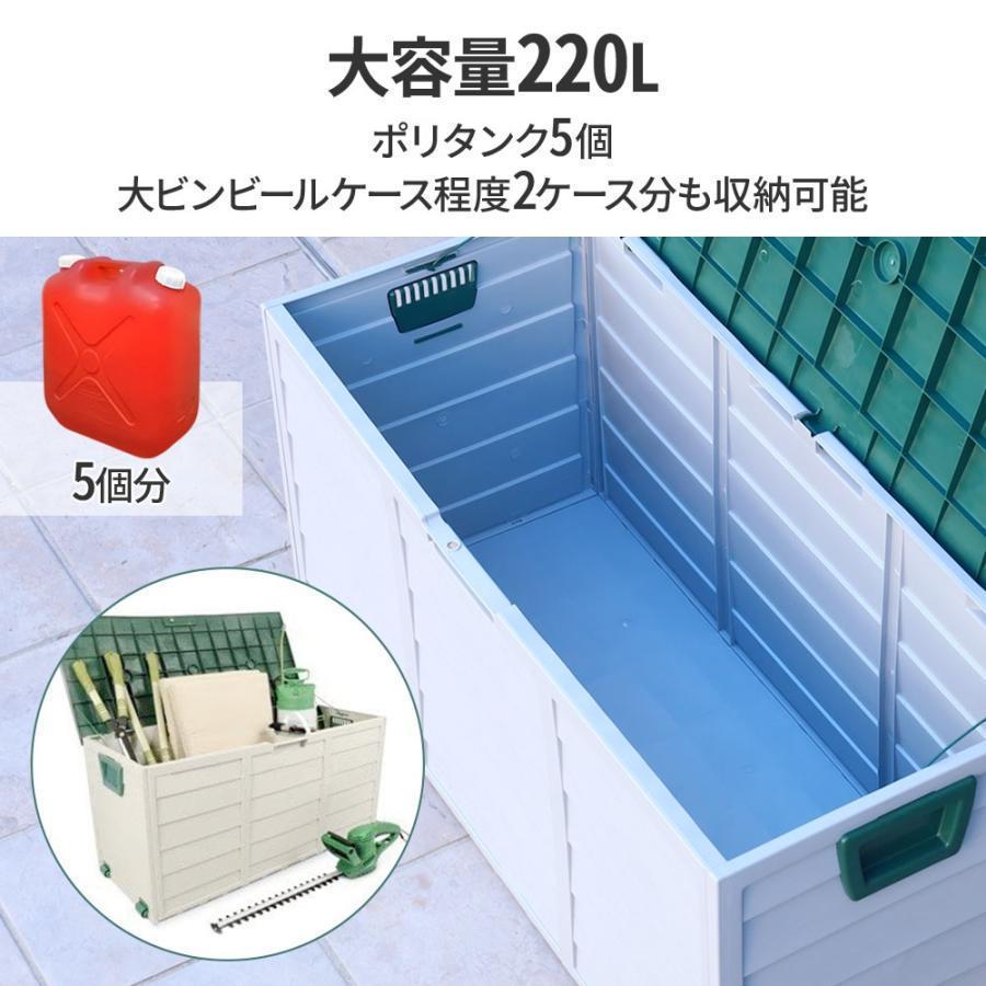 収納ボックス　物置　屋外　フタ付き　コンテナボックス　diy　プラスチック　大型　220L　ベランダ　キャスター付き　ゴミ　コンテナ収納ボックス