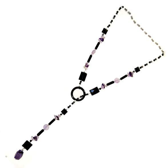 ネックレス レディース 40代 50代 ラリエット アメシスト 2月誕生石 パワーストーン プレゼント 天然石