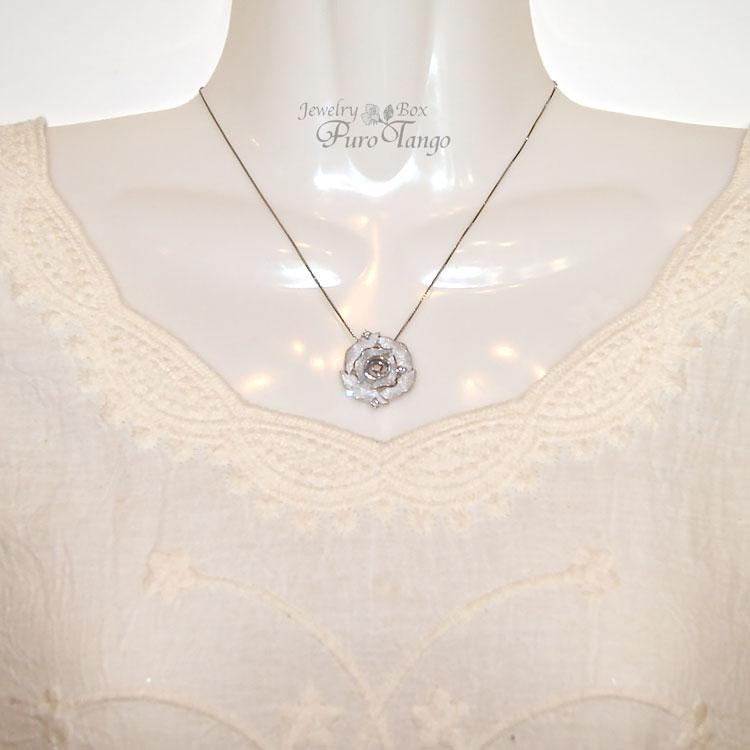 ペンダント トップ 薔薇 バラモチーフ ローズ ジュエリー パワーストーン プレゼント シルバーの画像