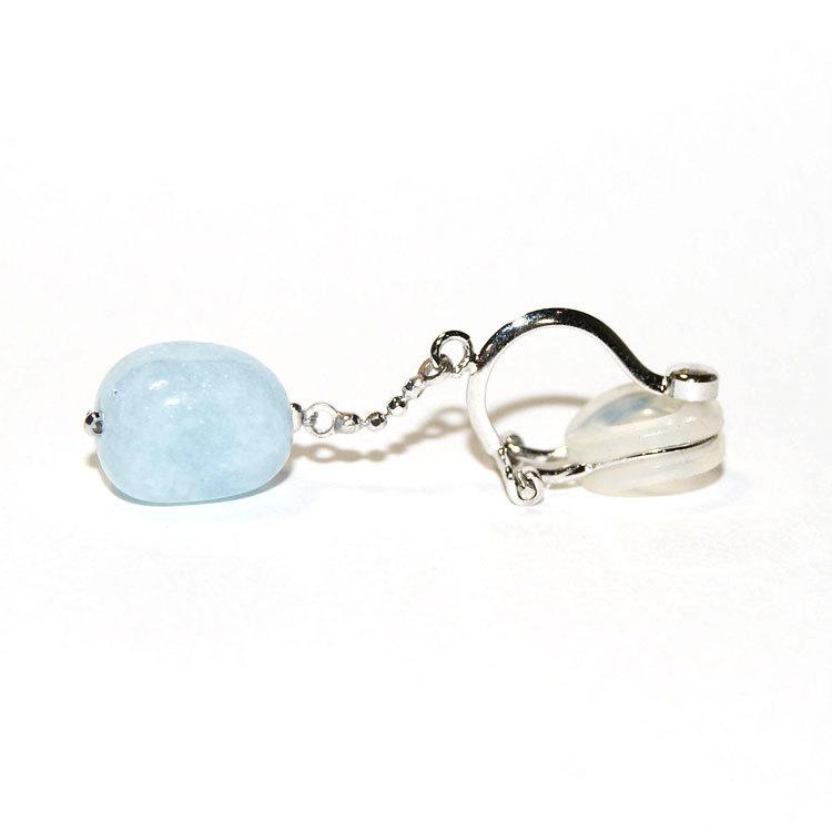 イヤリング 痛くない 40代 50代 アクアマリン 3月誕生石 プレゼント 天然石_2