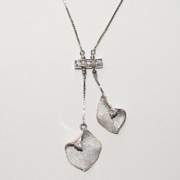 ネックレス 薔薇 バラモチーフ ローズ cz ジュエリー パワーストーン プレゼント 妻 シルバー