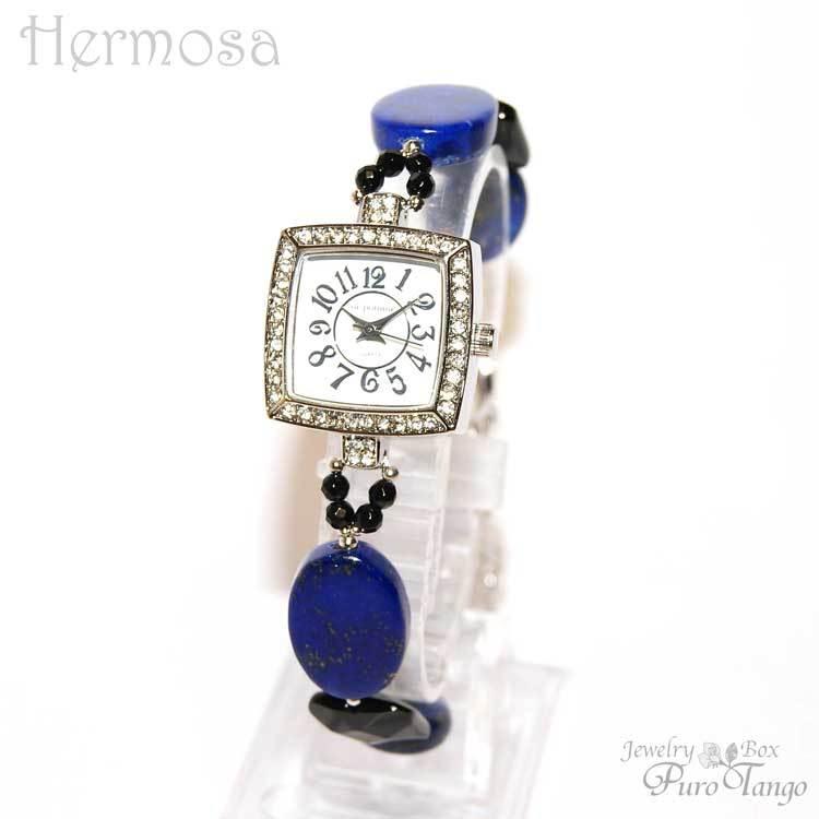 腕時計 レディース ラピスラズリ ブレスレット おしゃれ 日本製クォーツ プレゼント 記念日 誕生日 大人の女性 金属アレルギー ブレスレット レディース 女性用 天然パール パール ラピスラズリ
