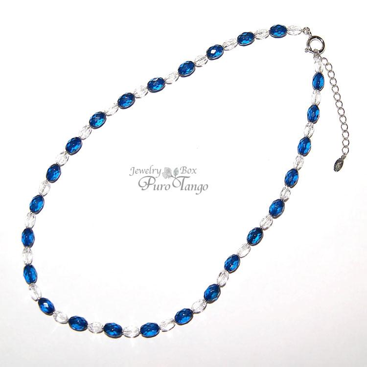 ネックレス レディース 40代 50代 琥珀 ブルーアンバー 4月誕生石