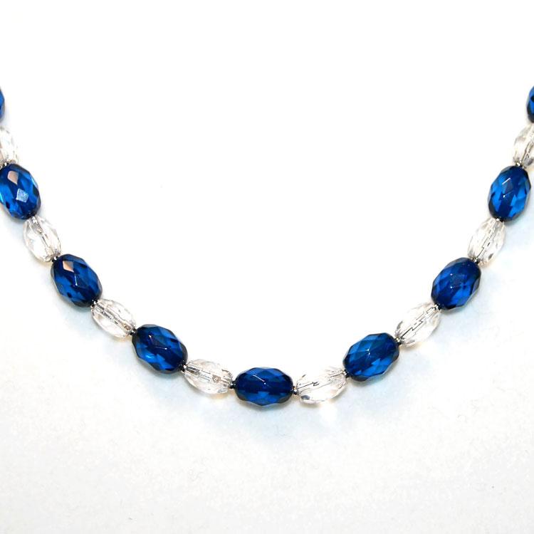 ネックレス レディース 40代 50代 琥珀 ブルーアンバー 4月誕生石