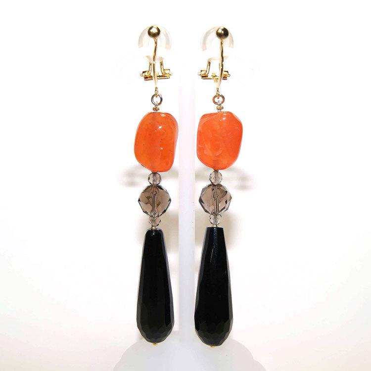 イヤリング 痛くない 40代 50代 カーネリアン 7月誕生石