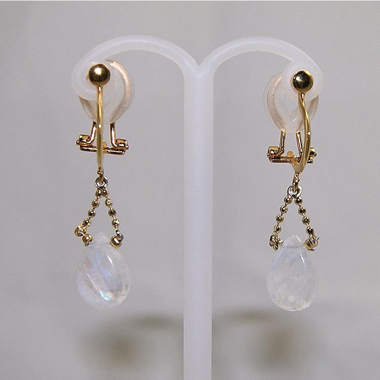 イヤリング 痛くない 40代 50代 ブルームーンストーン 6月誕生石