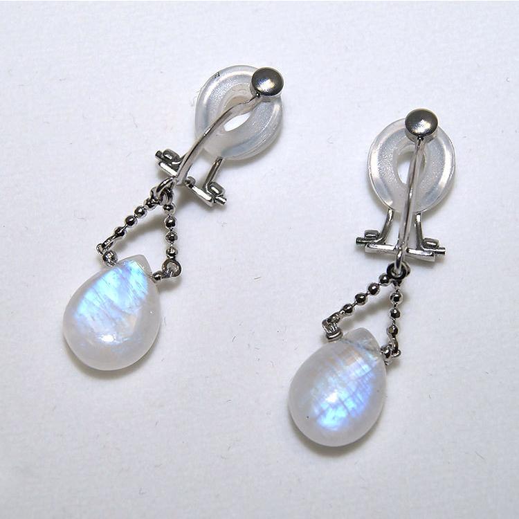 イヤリング 痛くない 40代 50代 ブルームーンストーン 6月誕生石