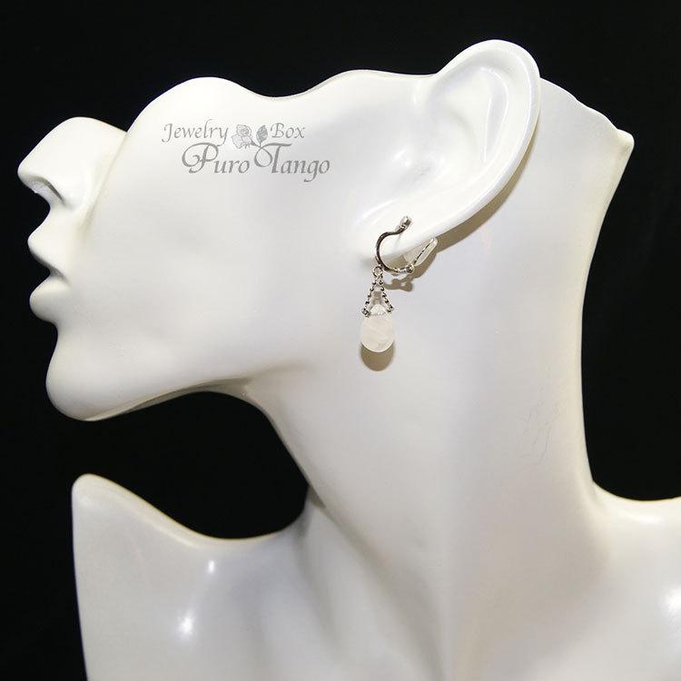 天然石　イヤリング イヤリング 痛くない 40代 50代 ブルームーンストーン 6月誕生石