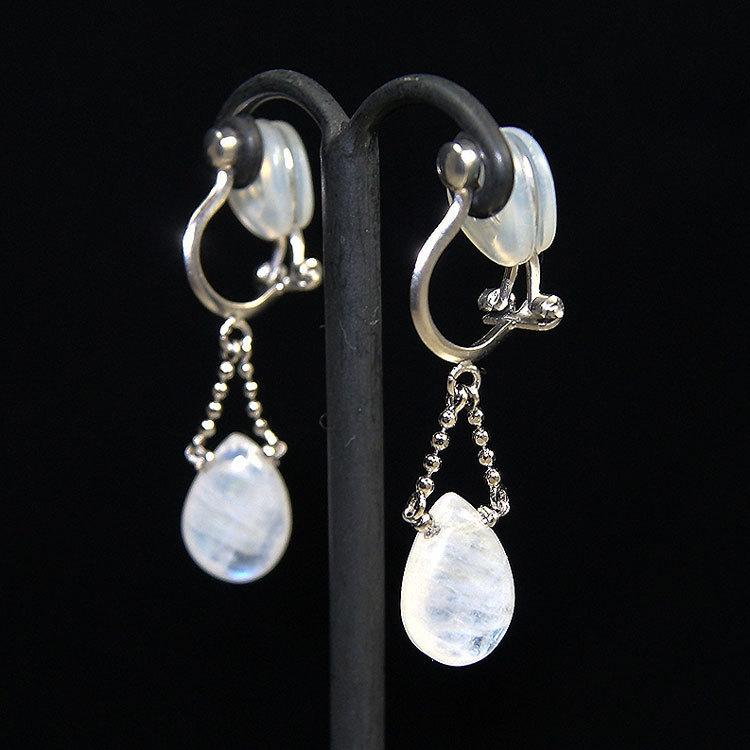 イヤリング 痛くない 40代 50代 ブルームーンストーン 6月誕生石