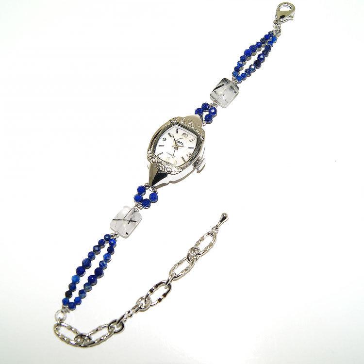 腕時計 レディース ラピスラズリ 9月12月誕生石 天然石 ブレスレット