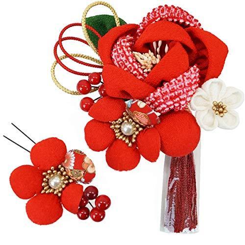 絶賛レビュー続出 髪飾り ２点セット Kk 086 赤 レッド 絞り 花 かんざし ちりめん コーム型 振袖 成人式 卒業式 結婚式 七五三 袴 和装 寺田ショップ本店 通販 Yahoo ショッピング 無料長期保証 Newmatic Ae