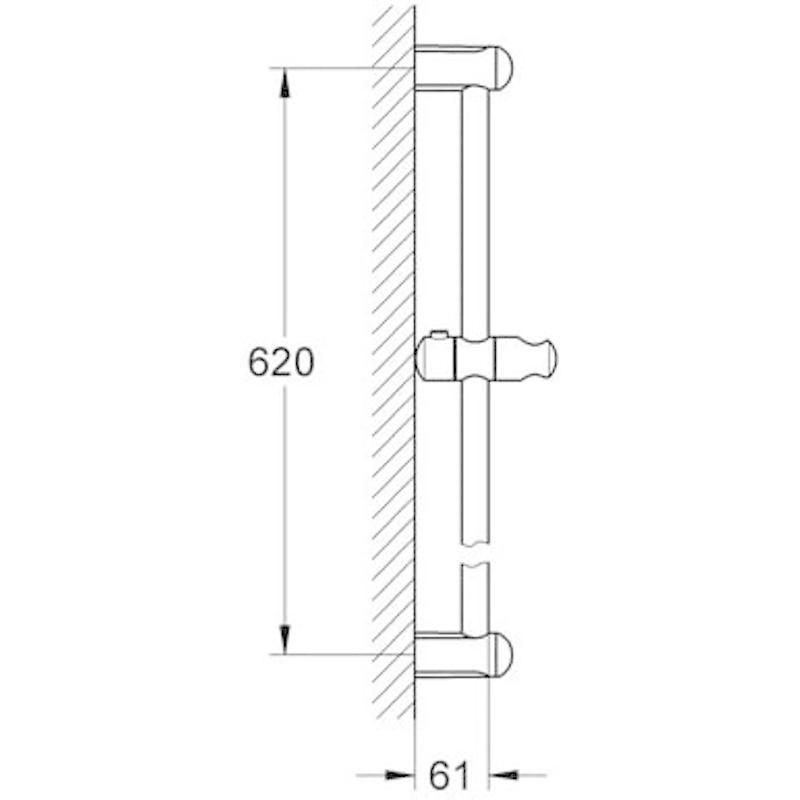 グローエ(GROHE) ウォールバー 600mm (角度可変シャワーホルダー付) 2752300J 2022071003230401003