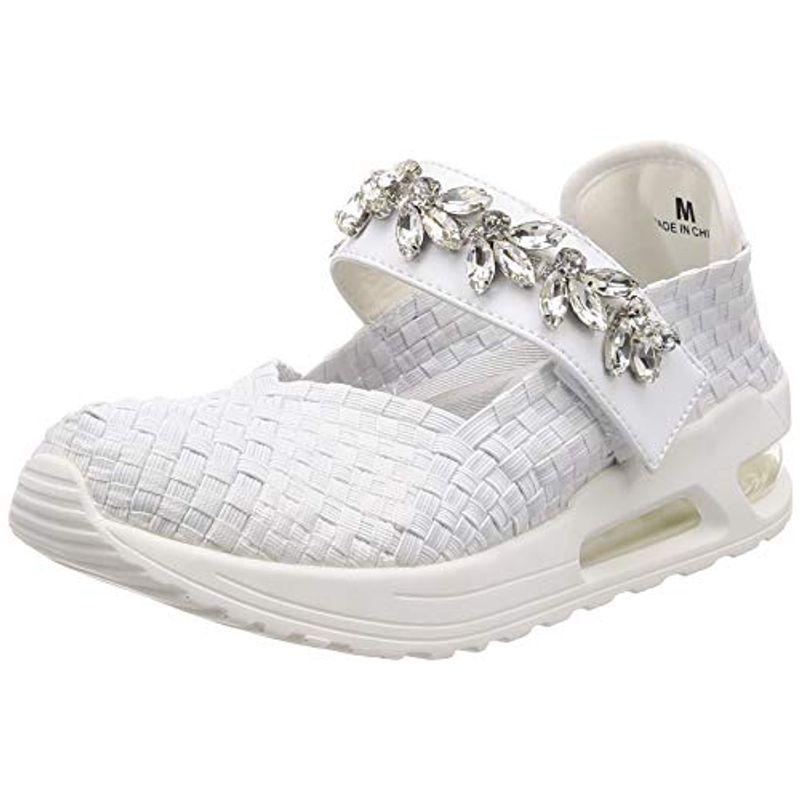 ゴムゴム スニーカー バレエシューズ ビジューストラップエアクッションシューズ レディース ホワイト 22 0 22 5 Cm 最大71 Offクーポン