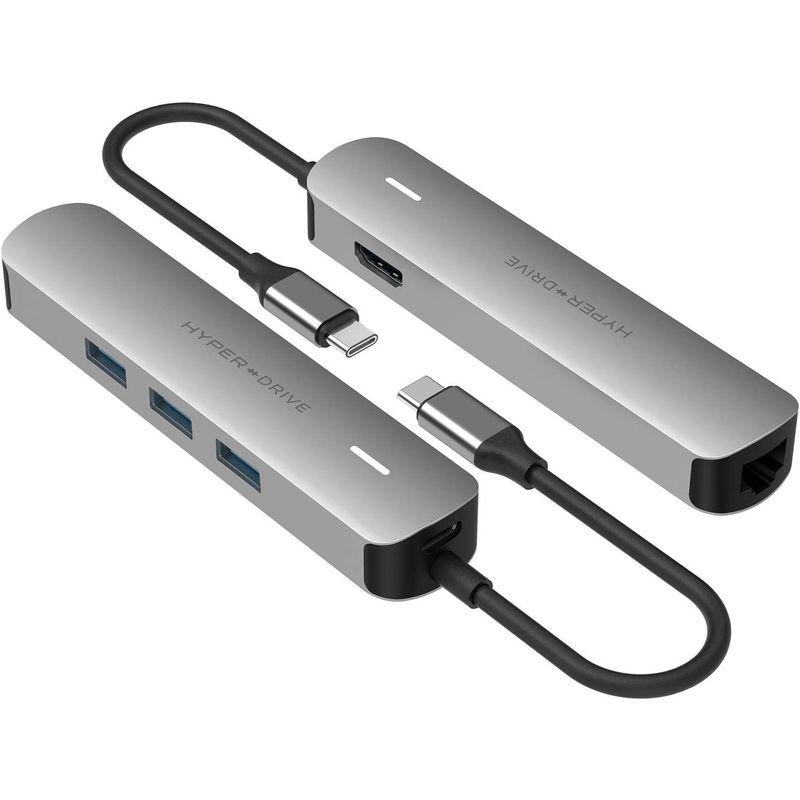 クーポンGET HyperDrive 6-in-1 USB-C ハブ 4K HDMI 60W PD 急速充電 有線lan イーサネット TYPE-C USB