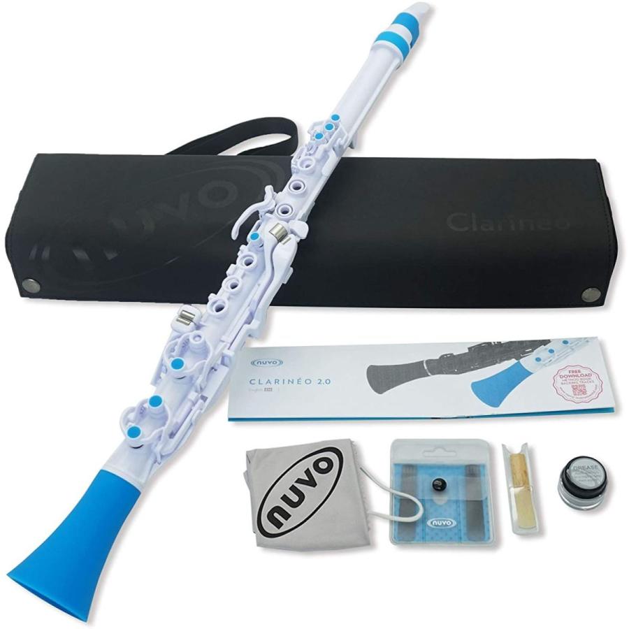 NUVO ヌーボ プラスチック製管楽器 完全防水仕様 クラリネット C調 Clarineo 2.0 White/Blue N120CLBL｜purpleswallow｜05