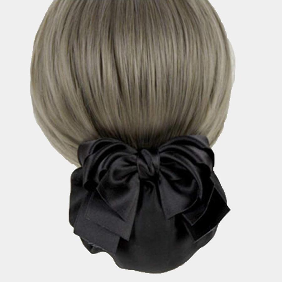 日本未発売 ヘアアクセサリー ヘアスタイル 見ちがえる おだんご ネット ヘアネット シニヨンネット シニヨンバレッタ ネットバレッタ バレッタネット付き 三重リボン 落 Www Threeriversofs Com