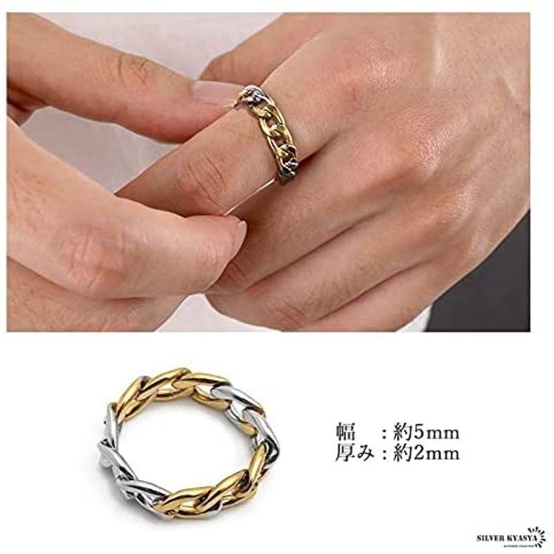 Silver Kyasya喜平チェーンリング ステンレス ゴールド シルバーミックス 指輪 チェーンモチーフ 喜平 Hiphop系 B系 Purpleswallow 通販 Yahoo ショッピング