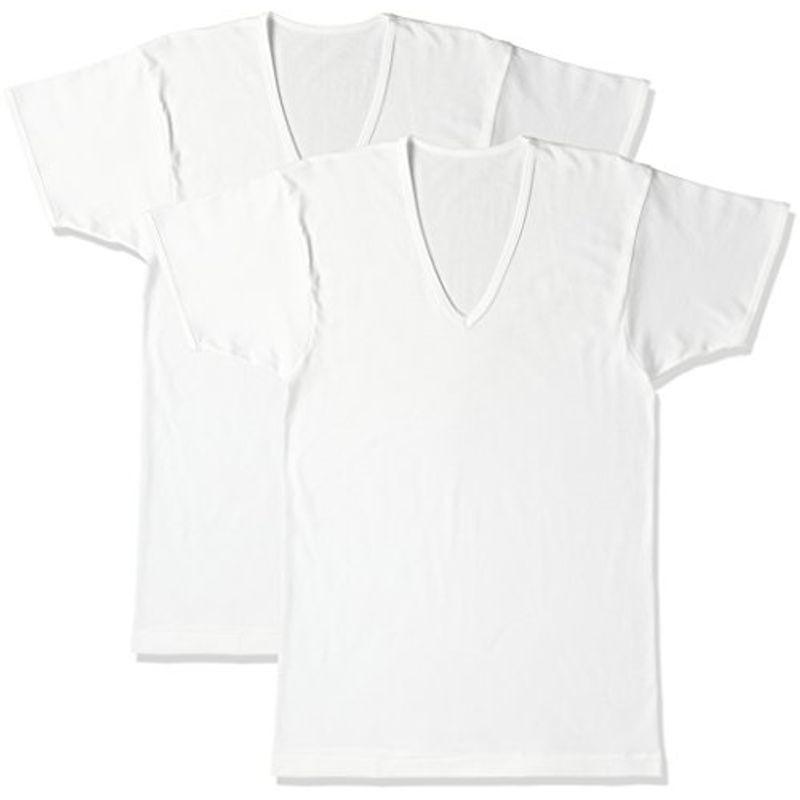 608円 おすすめ グンゼ インナーシャツ やわらか肌着 綿100 抗菌防臭加工 半袖v首 2枚組 Sv メンズ ホワイト 日本ll 日本サイズ2