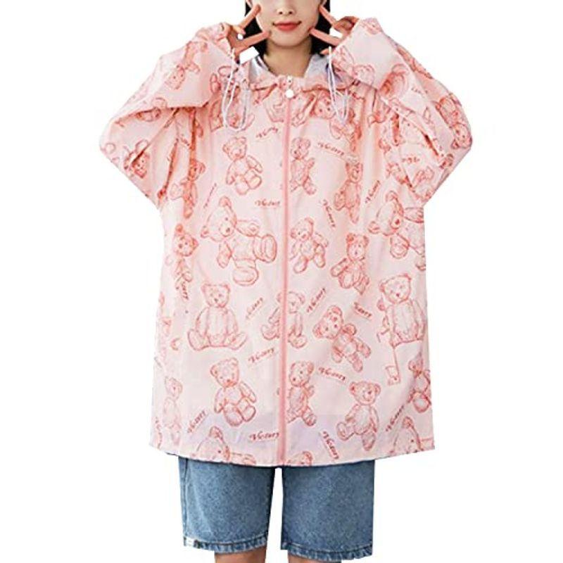 ライトライフ 3カラー くまさん ウィンドブレーカー レディース レインコート ゆったり 可愛い パーカー 韓国 S Xl 大きいサイズ ス 最新コレックション