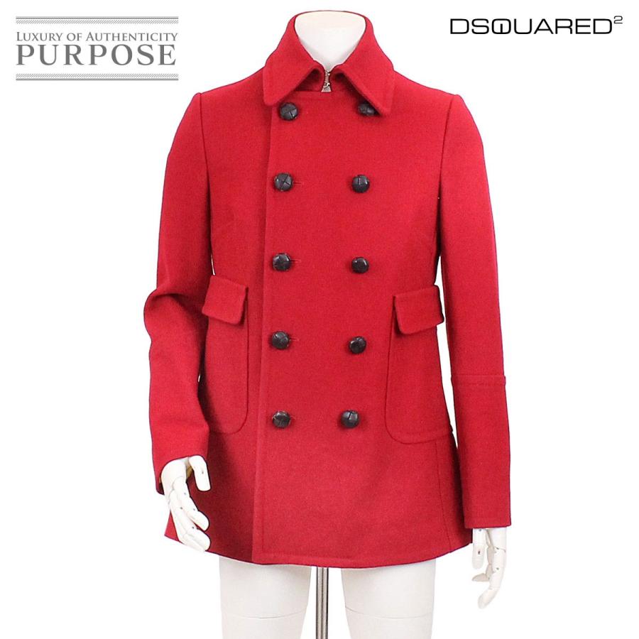 ディースクエアード Dsquared2 Pコート ウール 46サイズ お買い得品 メンズ レッド