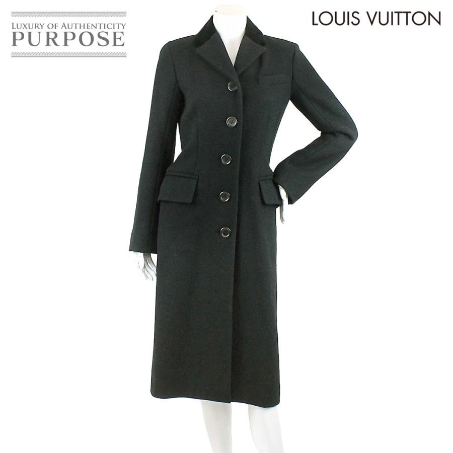 ルイヴィトン Louis Vuitton ロング コート ウール ブラック サイズ 36