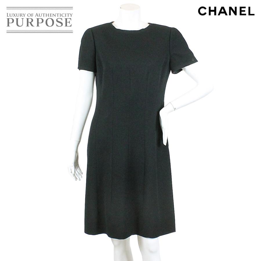 シャネル Chanel ワンピース ウール 半袖 ブラック 42サイズ 06a レディース Blusquare Org