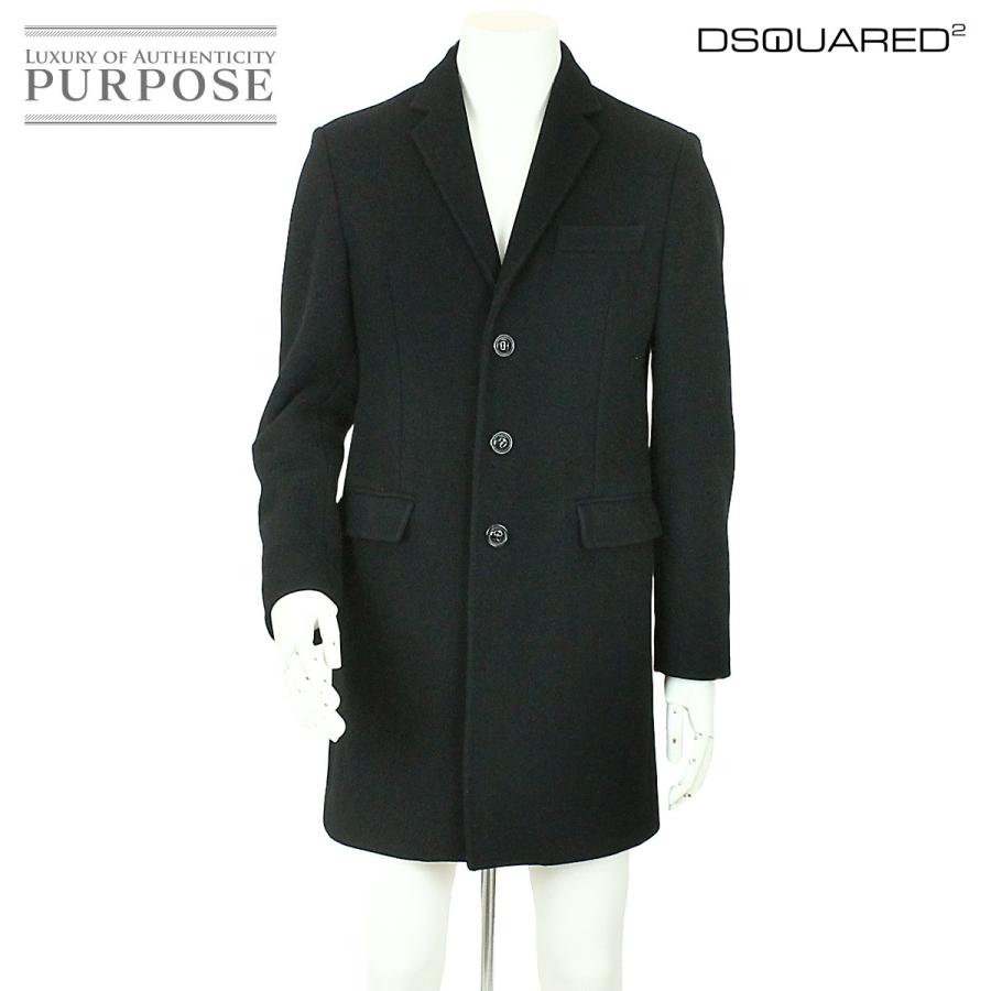 ディースクエアード Dsquared2 チェスター コート アウター ウール ボタン ブラック サイズ 46 メンズ Khabarbani Com
