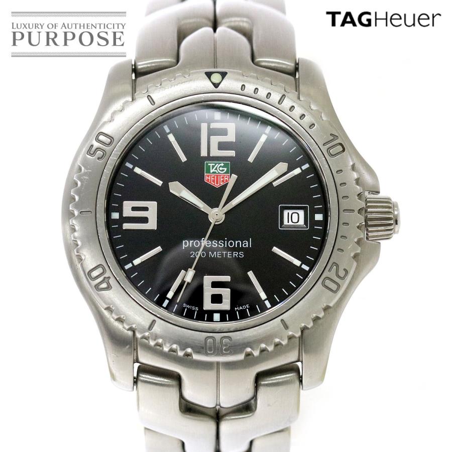 高価値 タグホイヤー TAG HEUER リンク プロフェッショナル WT1110 メンズ 腕時計 デイト ブラック 文字盤 クォーツ ウォッチ, 守谷市 996c7fc2