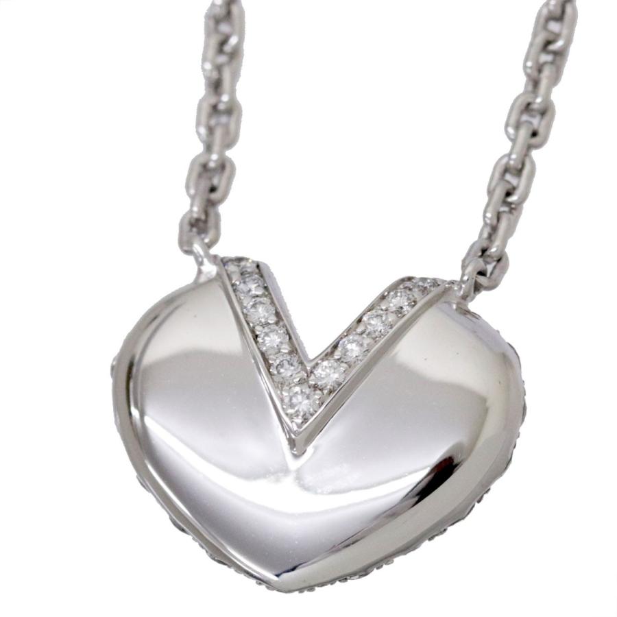 ルイ ヴィトン V ハート ダイヤ ネックレス K18wg 41cm 18金ホワイトゴールド 750 Louis Vuitton Purposeパーパス ヤフー店 通販 Yahoo ショッピング