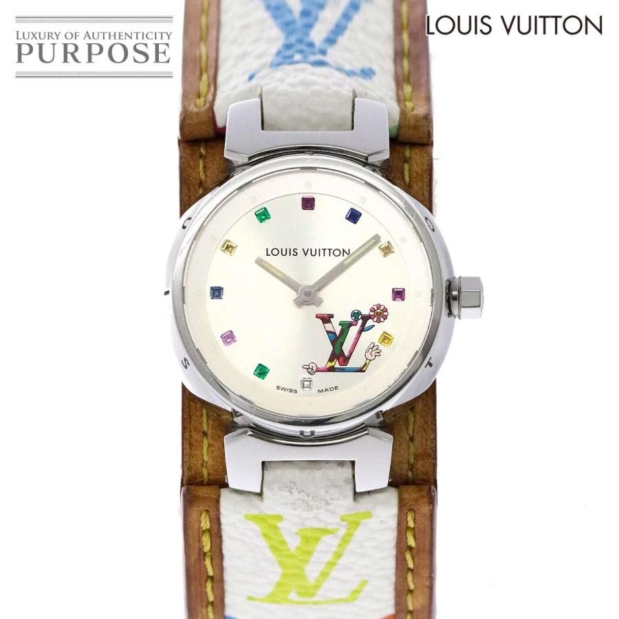 ルイ ヴィトン Louis Vuitton タンブール ラブ モノグラム マルチカラー Q 村上隆コラボ 500本限定 レディース 腕時計 シルバー 文字盤 クォーツ ウォッチ Purposeパーパス ヤフー店 通販 Yahoo ショッピング