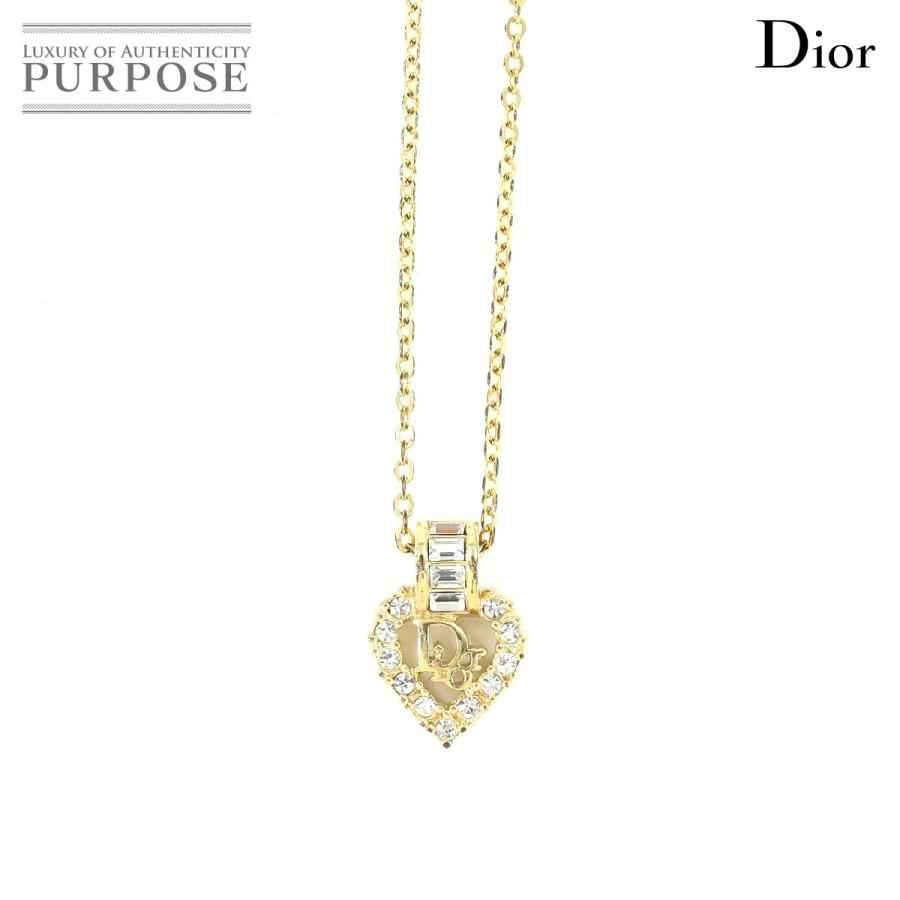 定番 クリスチャンディオール Dior ネックレス ハートストーン大 ゴールド ネックレス Albinofoundation Org