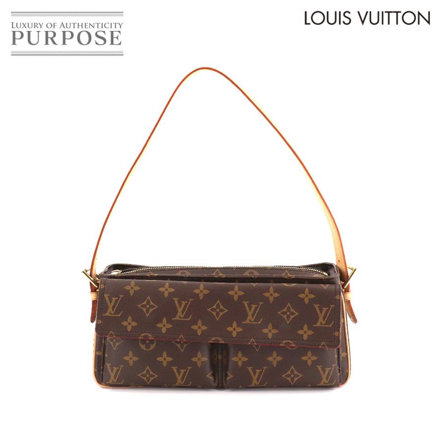 未使用 展示品 ルイ ヴィトン LOUIS VUITTON モノグラム ヴィバシテ MM ショルダー バッグ ブラウン M51164 ゴールド