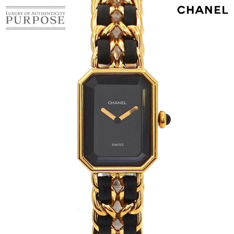 最も完璧な ゴールド 文字盤 ブラック 腕時計 レディース ヴィンテージ H0001 Mサイズ プルミエール CHANEL シャネル ウォッチ 90154388 Premiere 腕時計