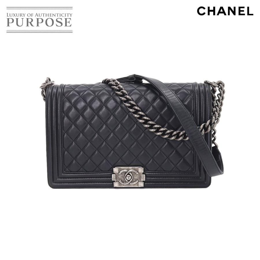 シャネル CHANEL ボーイシャネル チェーン ショルダー バッグ レザー ブラック A92193 Boy Chanel Bag