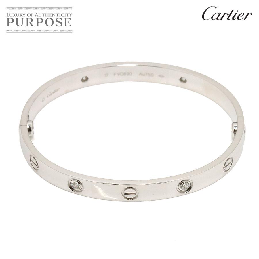 カルティエ Cartier ラブブレス ハーフ ダイヤ 4P #17 K18 WG 750 新型 ブレスレット バングル Love  Bracelet【証明書付き】 90173306 : 90173306 : PURPOSEパーパス・ヤフー店 - 通販 - Yahoo!ショッピング