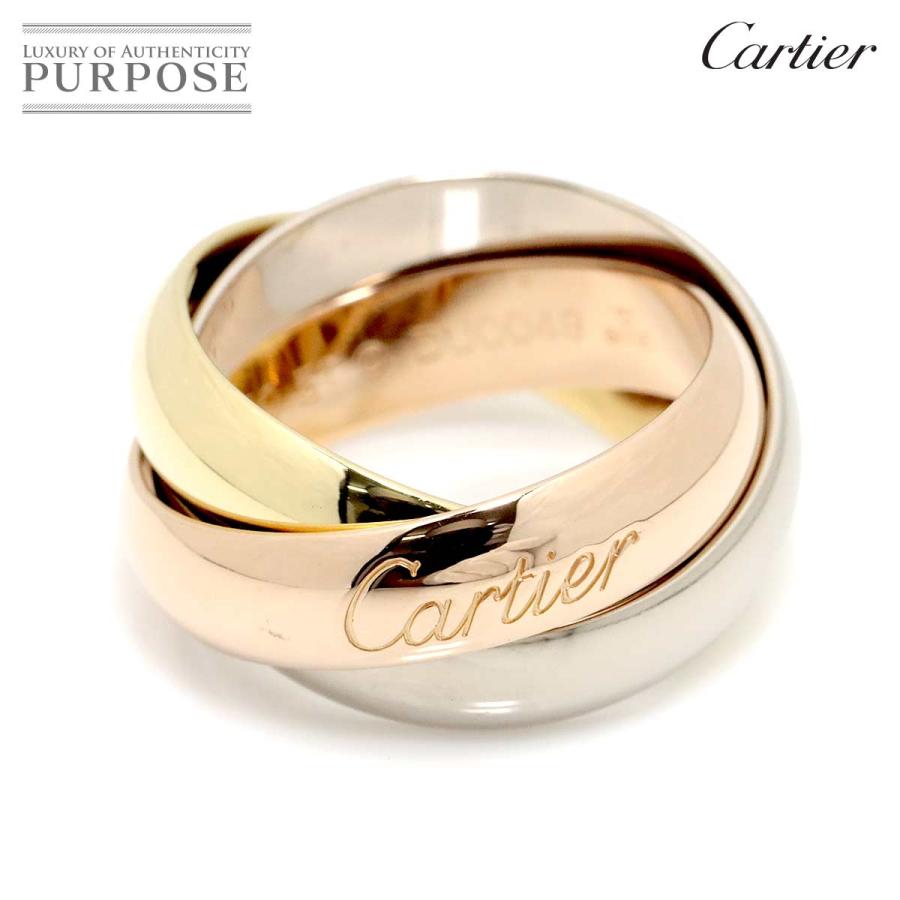 カルティエ Cartier トリニティ #57 リング LM K18 YG WG PG 3連