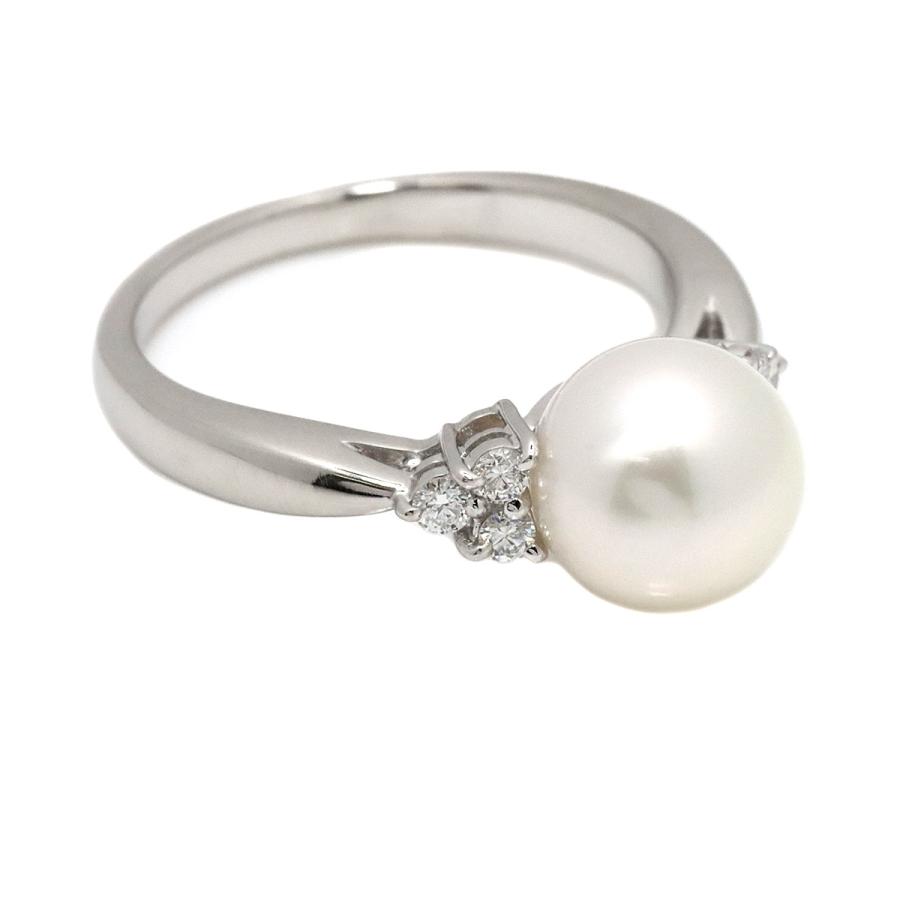 ミキモト MIKIMOTO 16号 リング アコヤ真珠 9.0mm ダイヤ Pt プラチナ